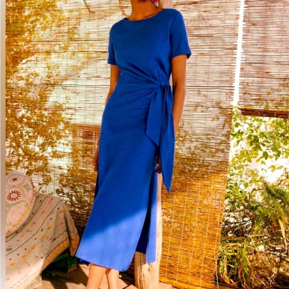 Sezane Pippa blue Dress in organic cotton